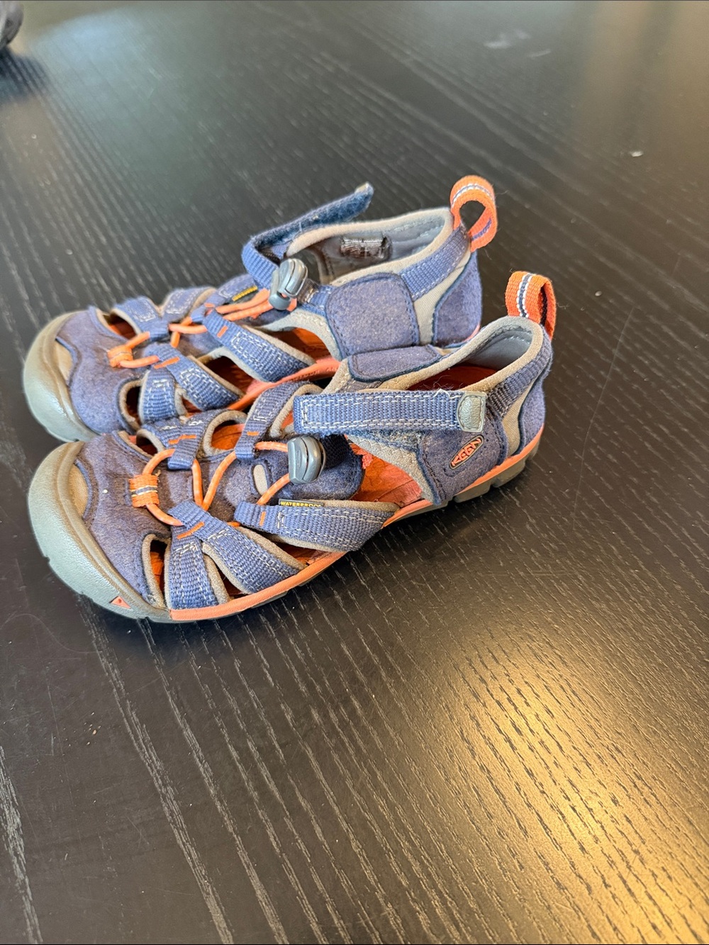 Keen Kids Navy and Orange Protective Toe Sandals